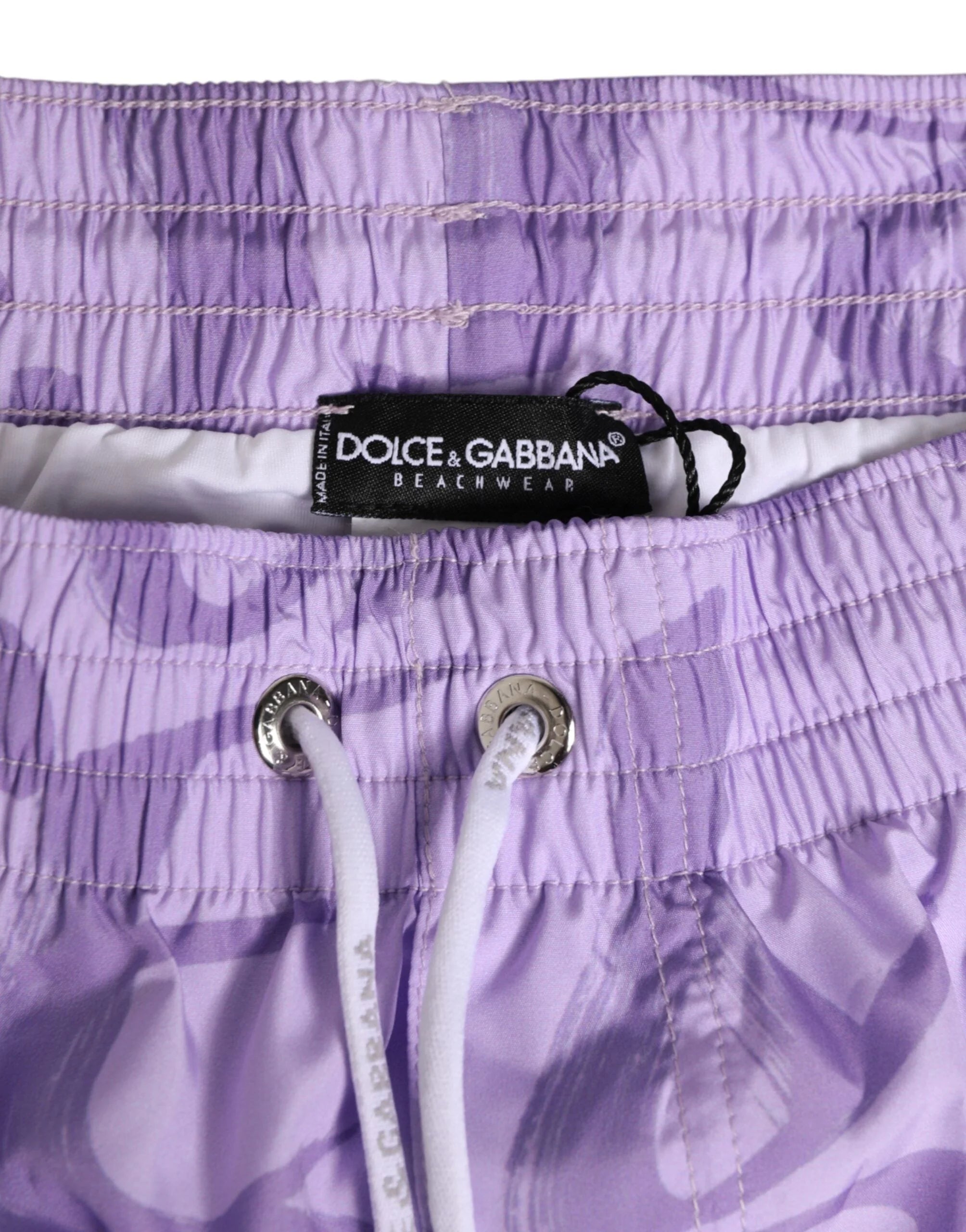 Dolce & Gabbana Purple DG Logo Print Nylon Men Shorts Swimwear - IT4 | S - Swim Boxers