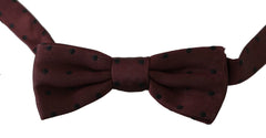 Dolce & Gabbana Purple Dotted Silk Adjustable Neck Papillon Bow Tie - Neckties