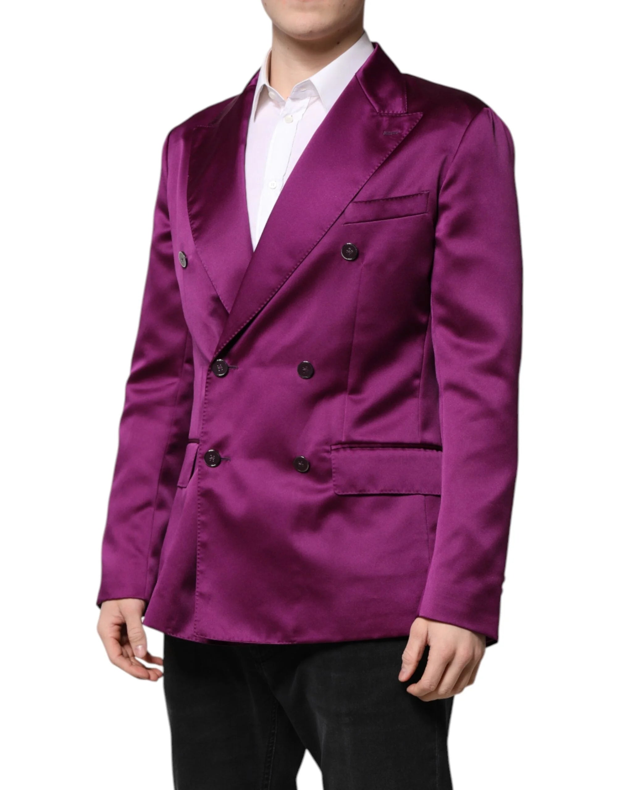 Dolce & Gabbana Purple Double Breasted Men Suit Coat Blazer - Sport Jackets
