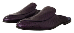 Dolce & Gabbana Purple Exotic Leather Flats Slides Shoes - EU44/US11 - Sandals