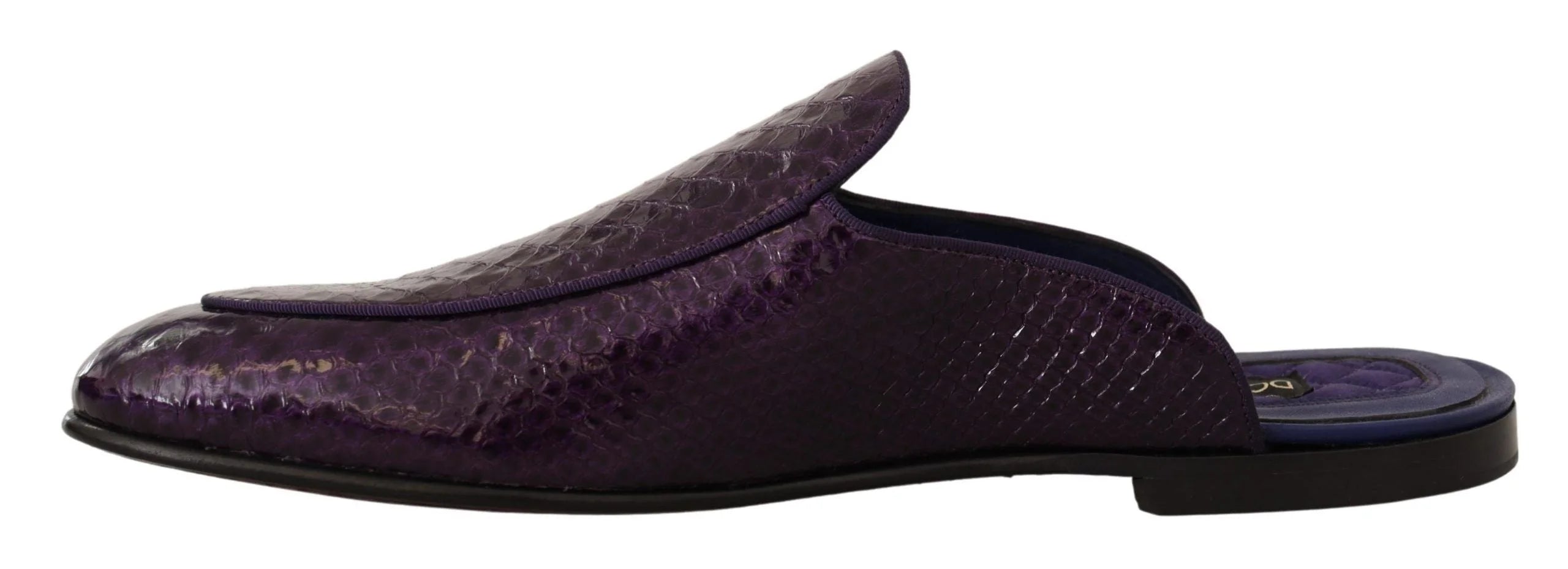Dolce & Gabbana Purple Exotic Leather Flats Slides Shoes - EU44/US11 - Sandals
