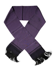 Dolce & Gabbana Purple Fantasy Silk Fringes Neck Wrap Scarf - Scarves & Shawls