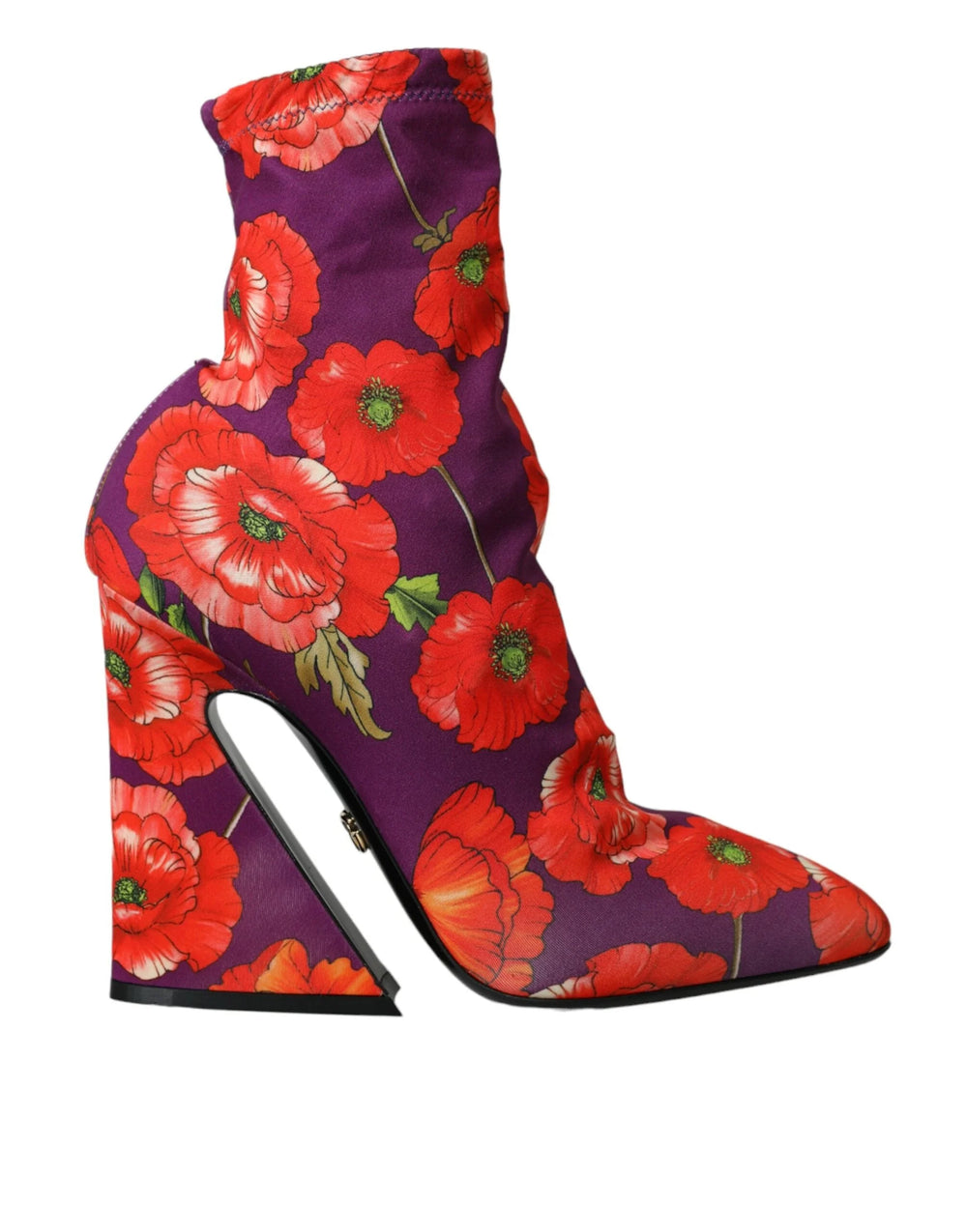 Dolce & Gabbana Purple Floral Jersey Stretch Boots Shoes - EU39/US8.5 - Boots
