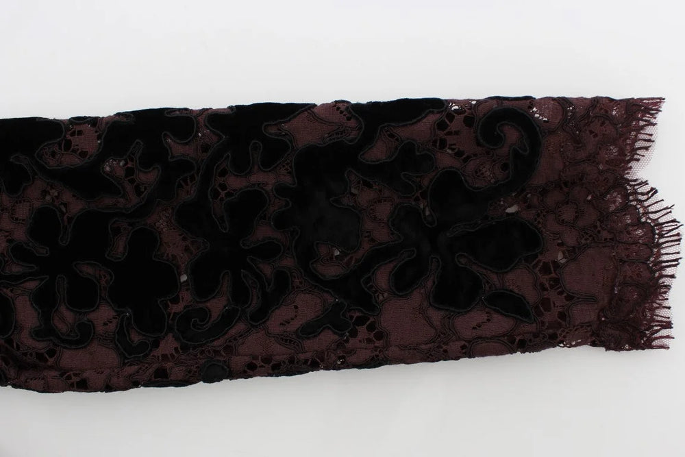 Dolce & Gabbana Purple Floral Lace Ricamo Maxi Dress - Dresses