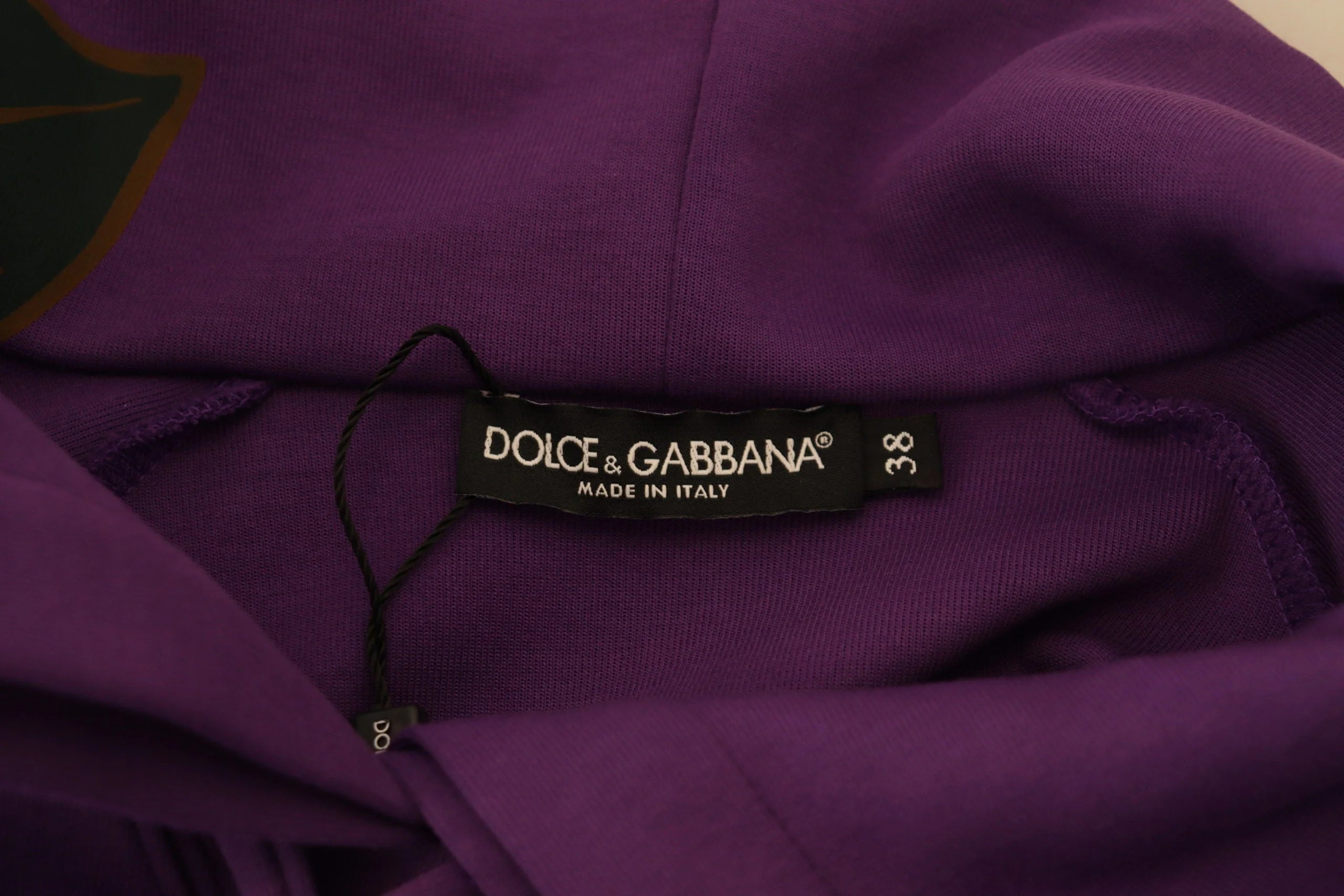 Dolce & Gabbana Purple Floral Print Pullover Cotton Sweater - IT38|XS - Sweatshirts