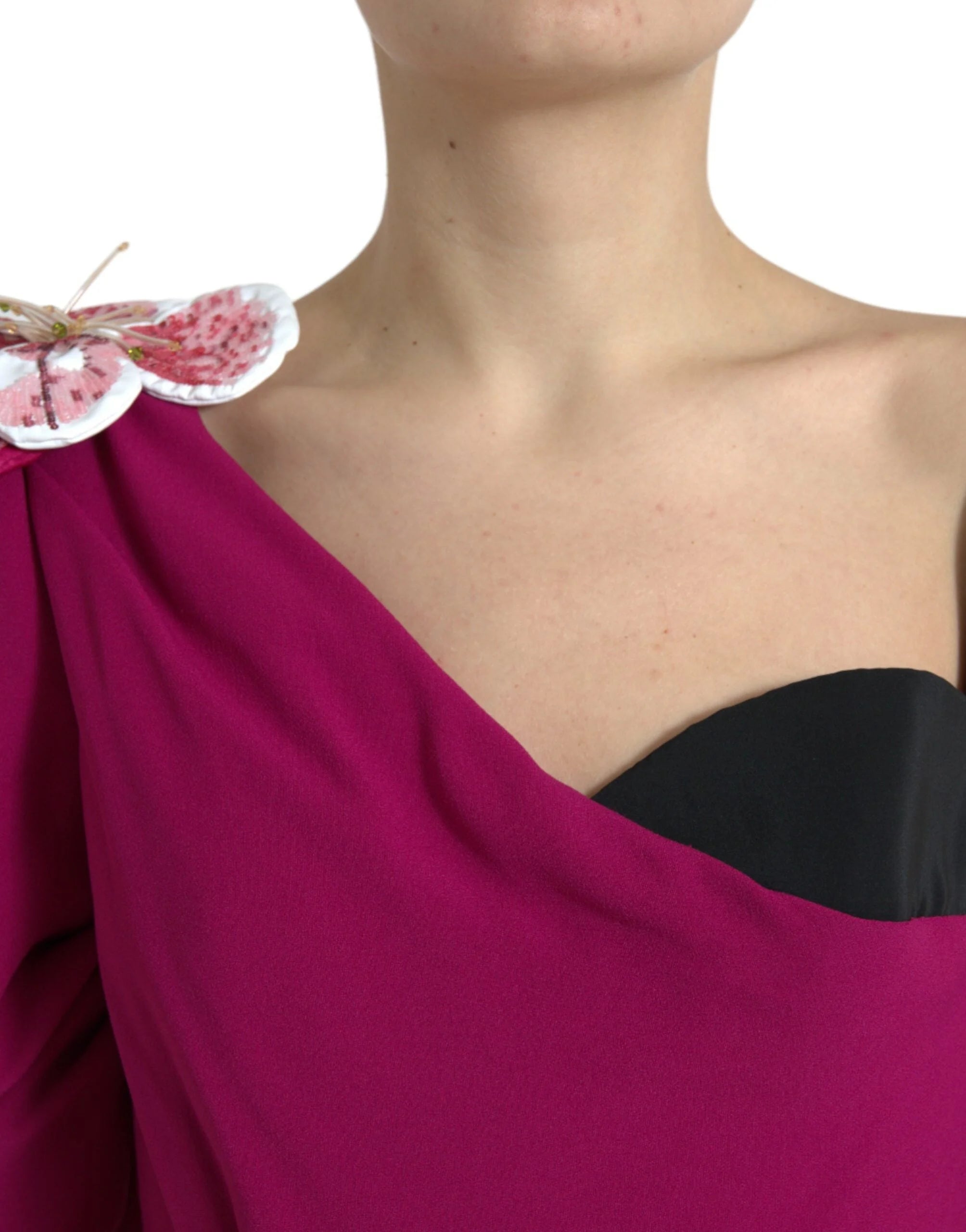 Dolce & Gabbana Purple Flower Embellished One Shoulder Dress - IT42|M - Dresses