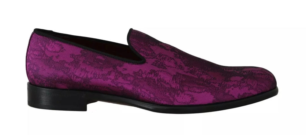 Dolce & Gabbana Purple Jacquard Loafers Dress Formal Shoes - EU39/US6 - Flats