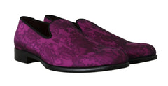 Dolce & Gabbana Purple Jacquard Loafers Dress Formal Shoes - EU39/US6 - Flats