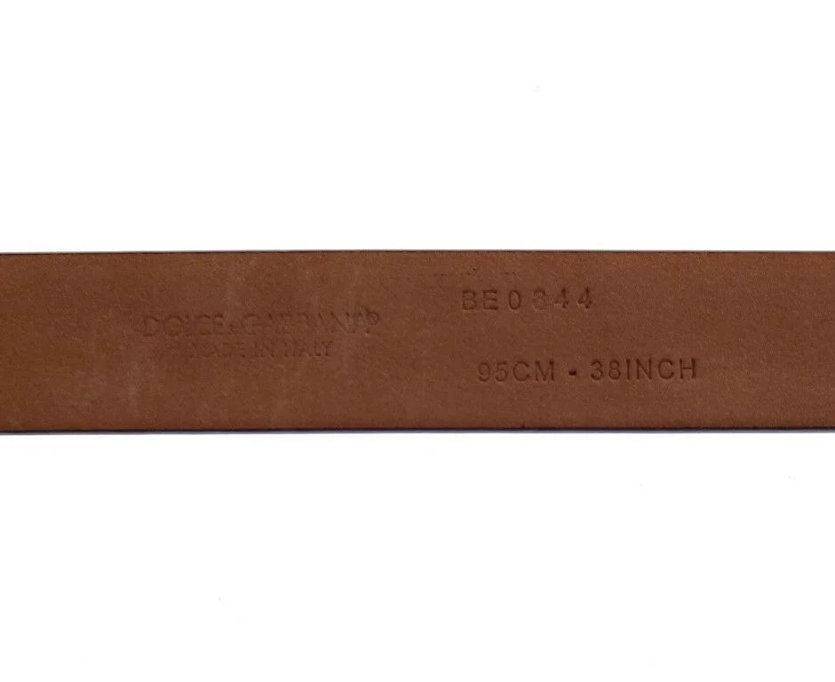 Dolce & Gabbana Purple Leather Logo Cintura Gürtel Belt - 75 cm / 29,5 Inches - Belts