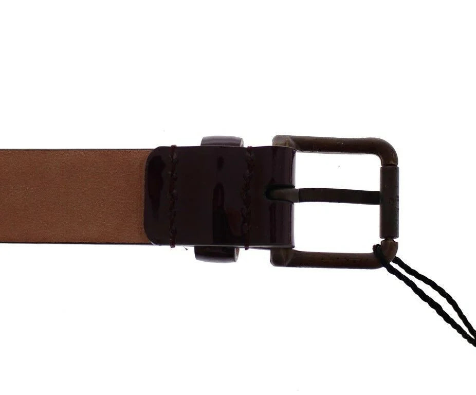 Dolce & Gabbana Purple Leather Logo Cintura Gürtel Belt - 75 cm / 29,5 Inches - Belts