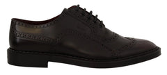 Dolce & Gabbana Purple Leather Oxford Wingtip Formal Shoes - Shoes