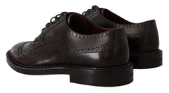 Dolce & Gabbana Purple Leather Oxford Wingtip Formal Shoes - Shoes