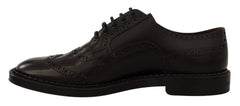 Dolce & Gabbana Purple Leather Oxford Wingtip Formal Shoes - Shoes
