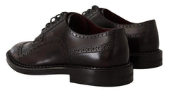 Profil lateral al pantofilor Oxford formali lila Dolce & Gabbana, care prezintă silueta elegantă și toc stratificat.