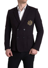 Dolce & Gabbana Purple Logo Embroidery Double Breasted Blazer - IT48 | M - Sport Jackets