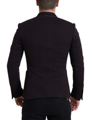 Dolce & Gabbana Purple Logo Embroidery Double Breasted Blazer - IT48 | M - Sport Jackets