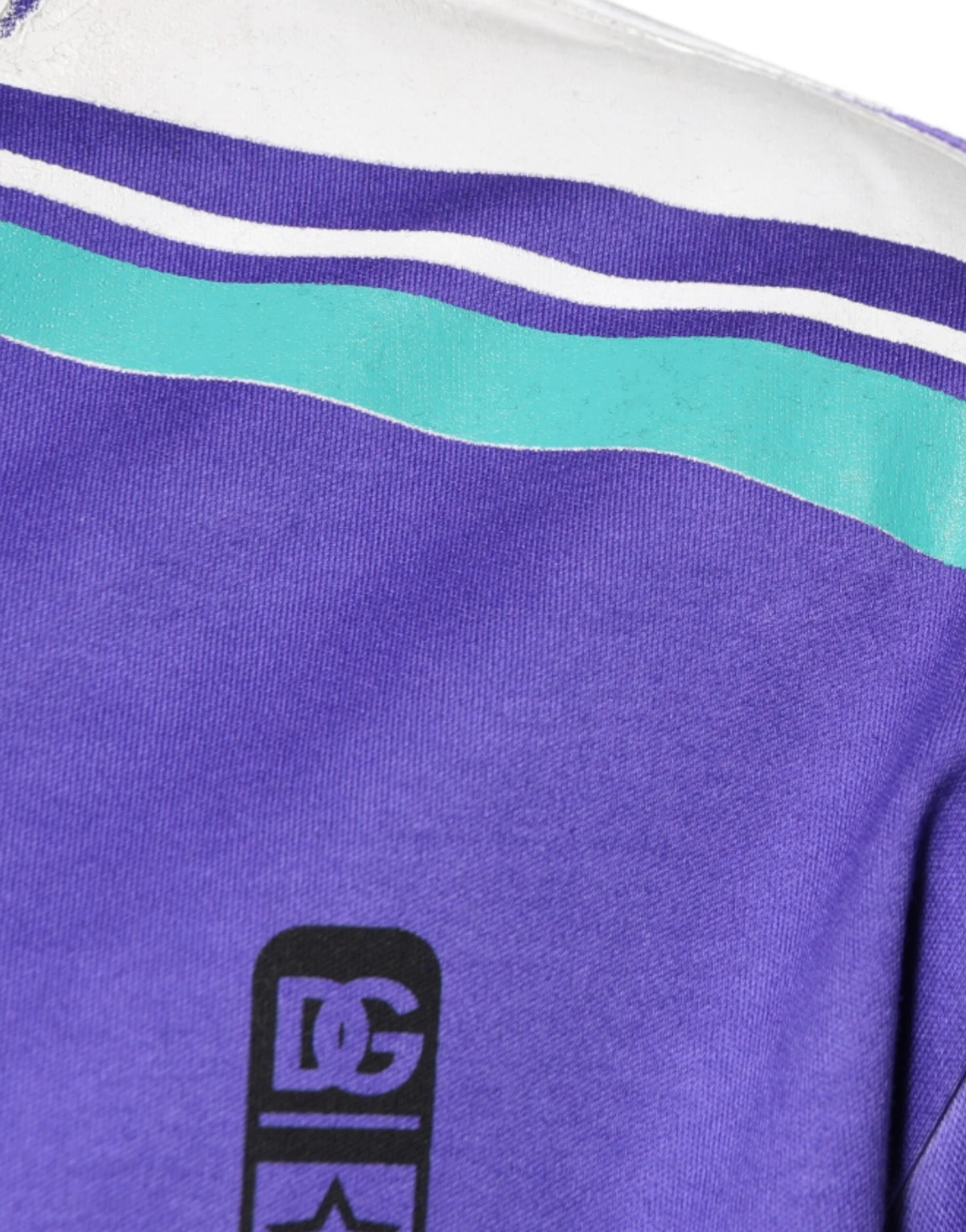 Dolce & Gabbana Purple Logo Jersey Cotton V-neck T-shirt - ÌT40| XXS - T-Shirts