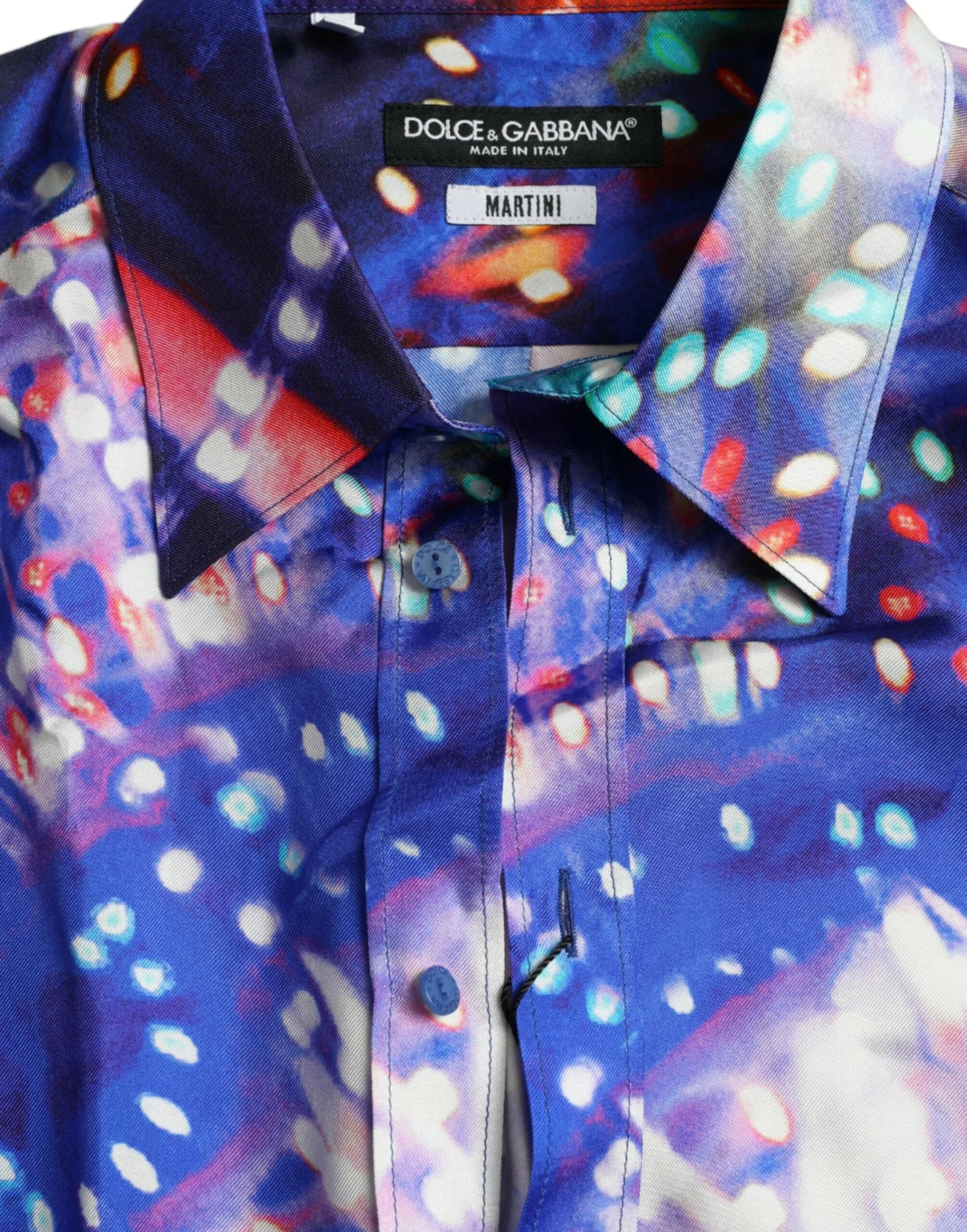Dolce & Gabbana Purple Luminarie Silk Slim MARTINI Shirt - Shirts