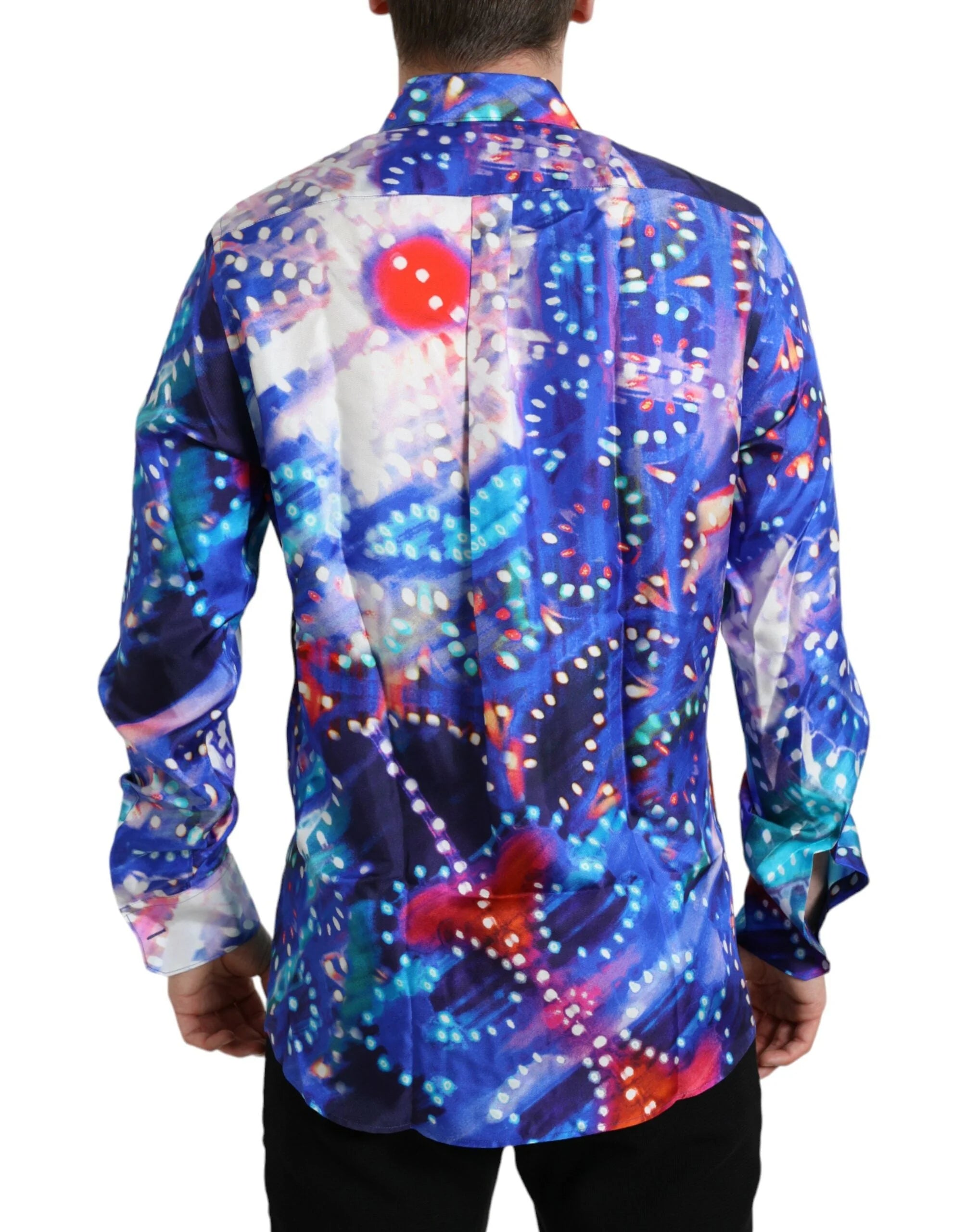 Dolce & Gabbana Purple Luminarie Silk Slim MARTINI Shirt - Shirts