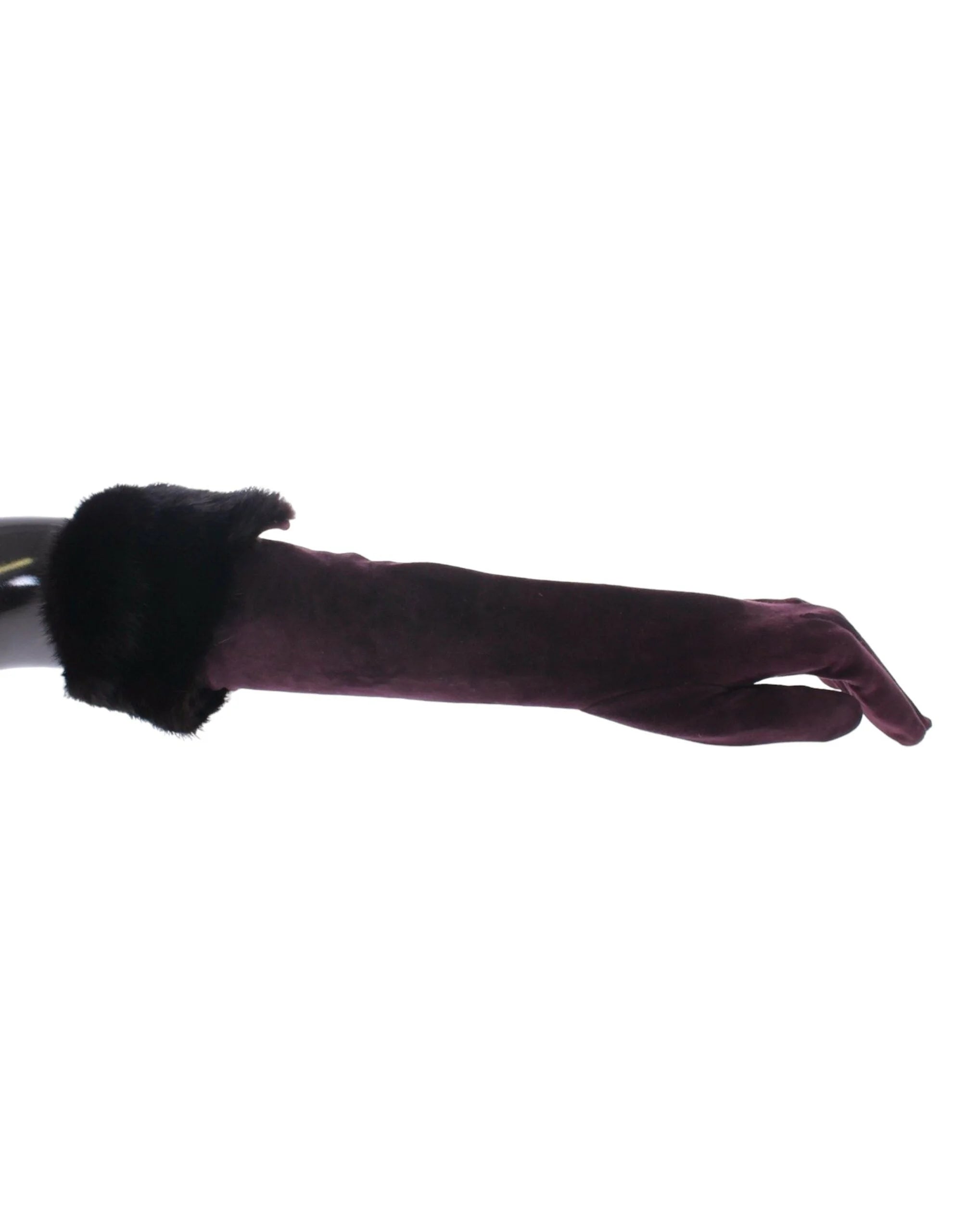 Dolce & Gabbana Purple Mink Fur Goatskin Suede Leather Gloves - 7.5 | M