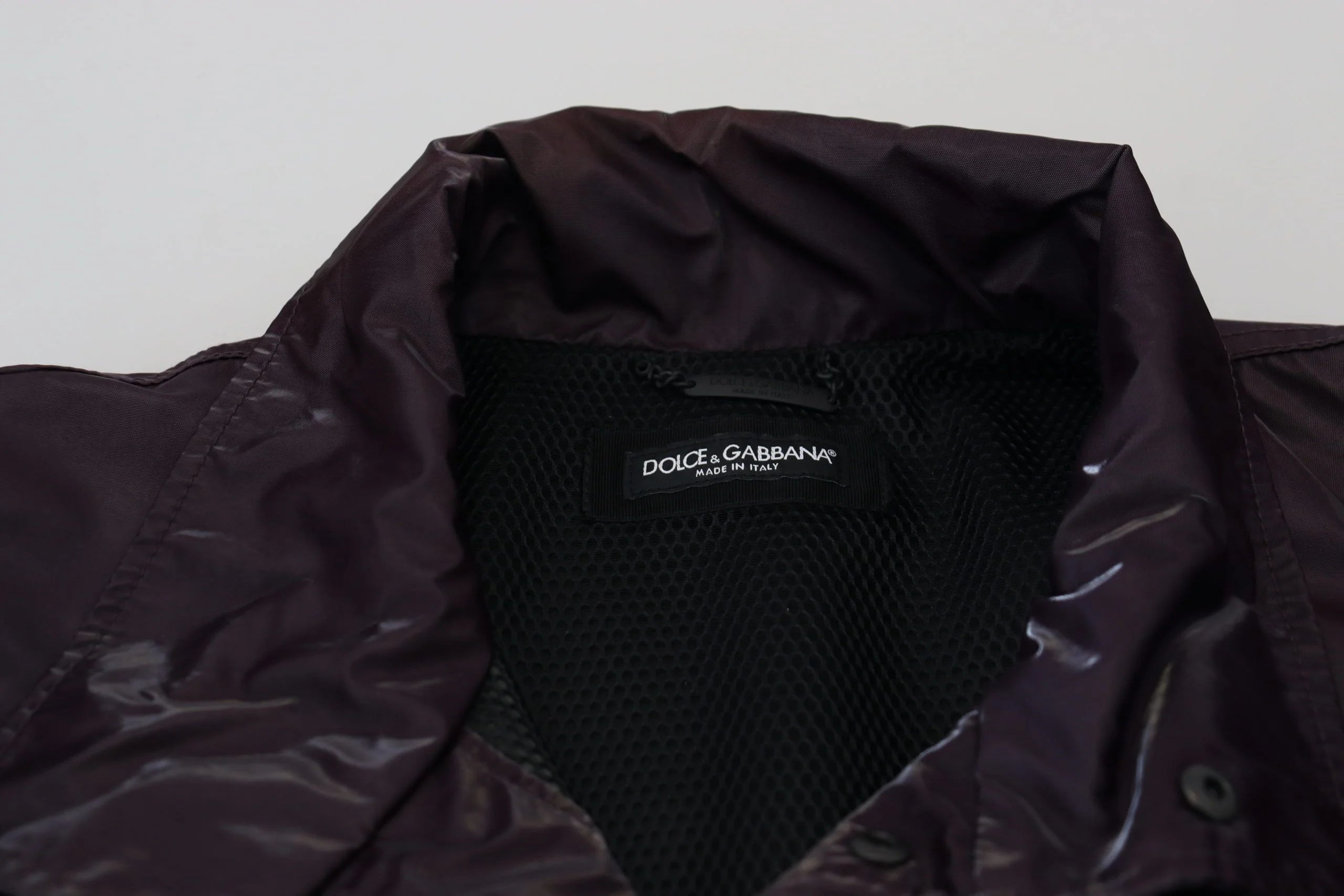 Dolce & Gabbana Purple Nylon Collared Biker Coat Jacket - XS - Coats & Jackets