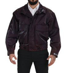 Dolce & Gabbana Purple Nylon Collared Biker Coat Jacket - XS - Coats & Jackets
