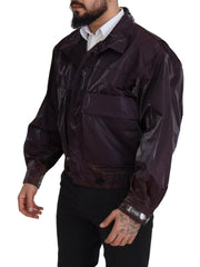 Dolce & Gabbana Purple Nylon Collared Biker Coat Jacket - XS - Coats & Jackets
