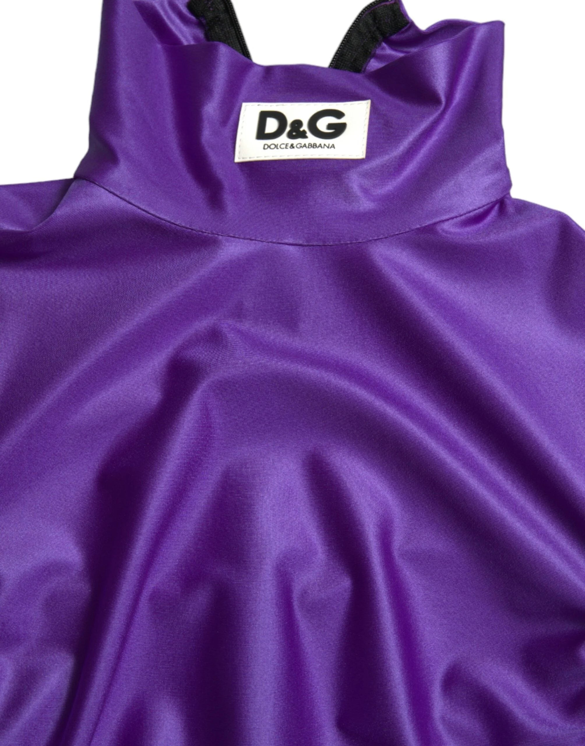 Dolce & Gabbana Purple Nylon Stretch Slim Long Sleeves Top - IT40|S - Shirts