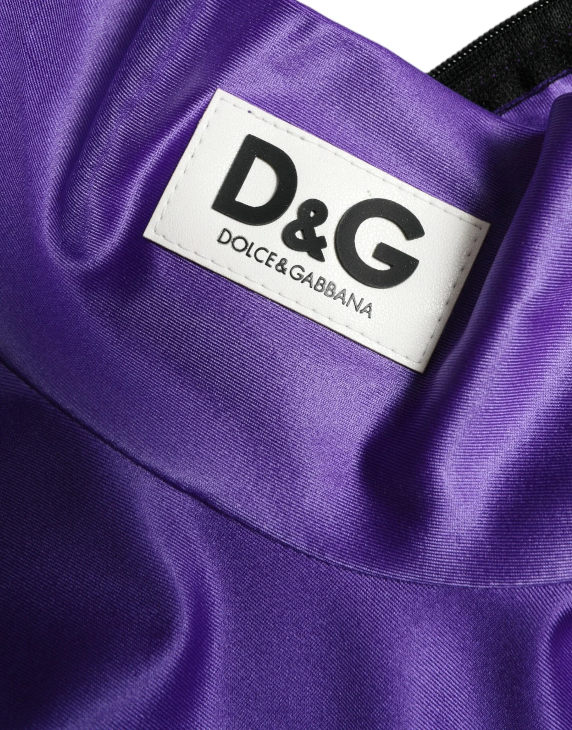 Dolce & Gabbana Purple Nylon Stretch Slim Long Sleeves Top - IT40|S - Shirts