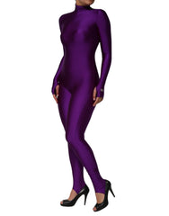Dolce & Gabbana Purple Nylon Turtleneck Bodycon Jumpsuit Dress - IT40|S - One-Pieces