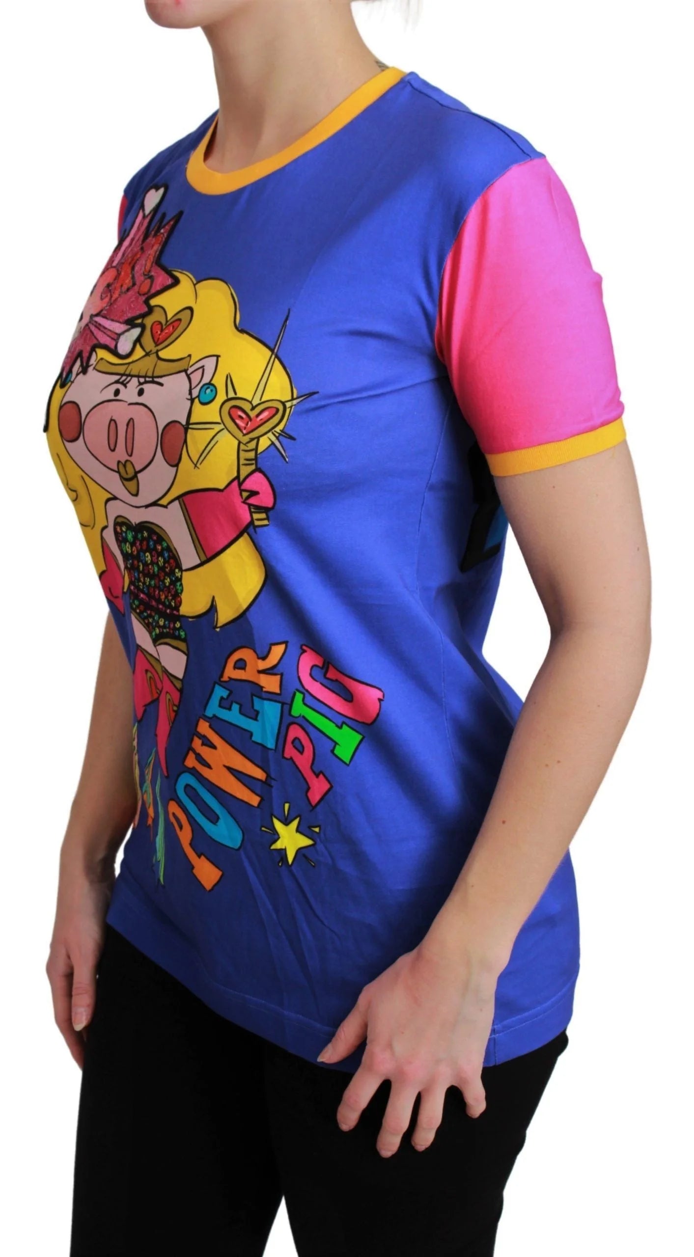 Dolce & Gabbana Purple PIG SUPERGIRL Top Cotton T-shirt - T-Shirts