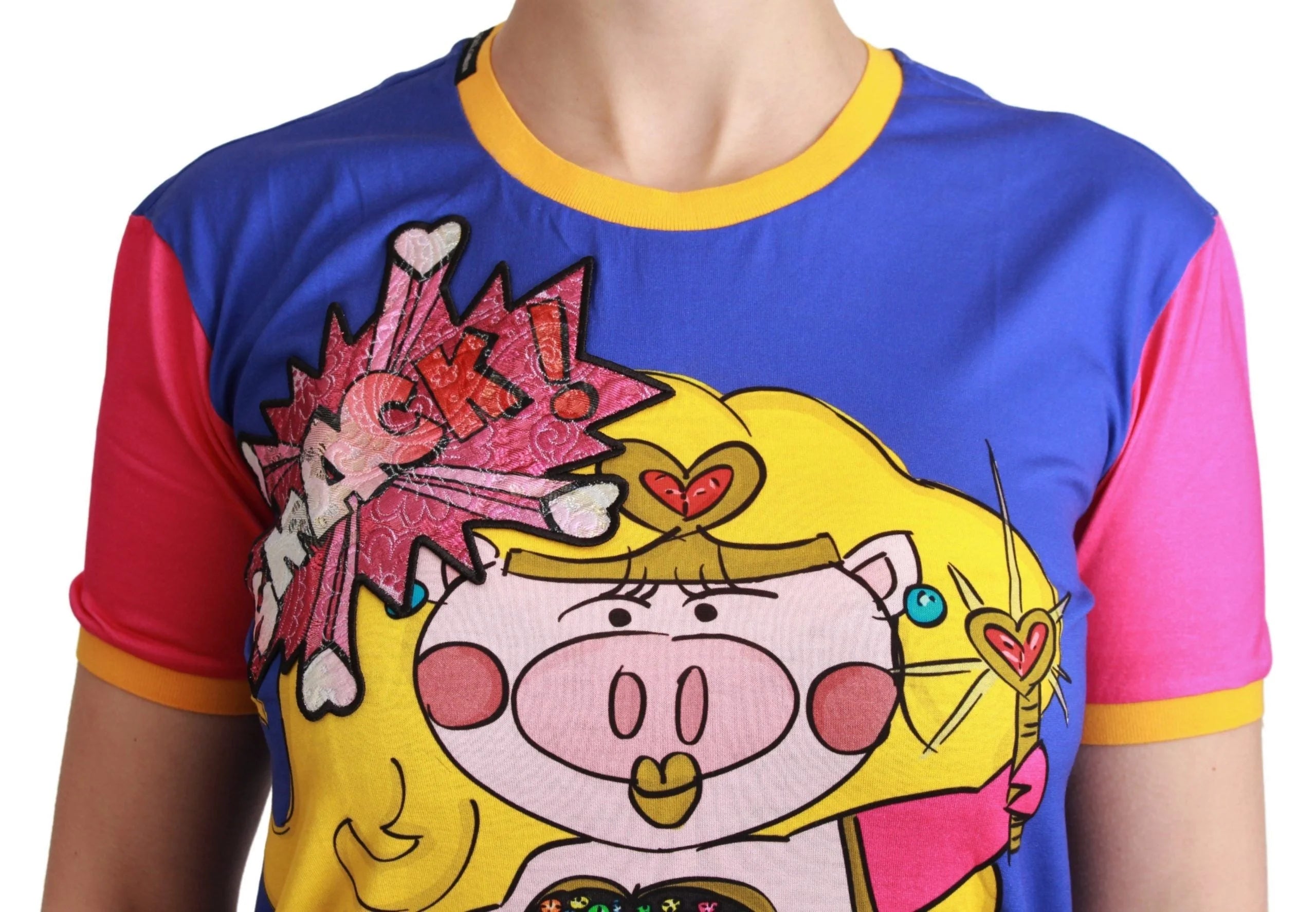 Dolce & Gabbana Purple PIG SUPERGIRL Top Cotton T-shirt - T-Shirts