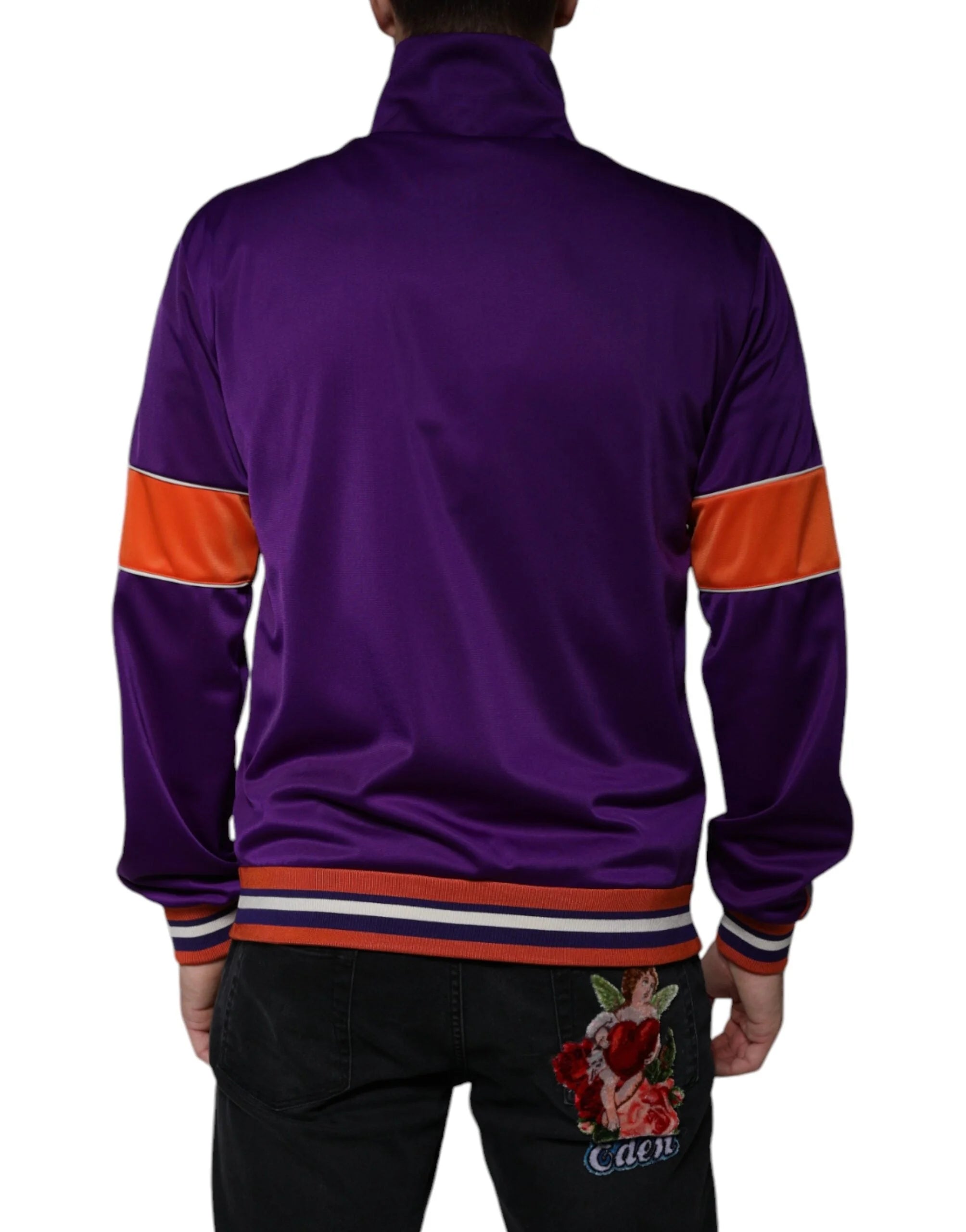 Dolce & Gabbana Purple Polyester Full Zip Long Sleeve Sweater - IT46 | S - Sweaters