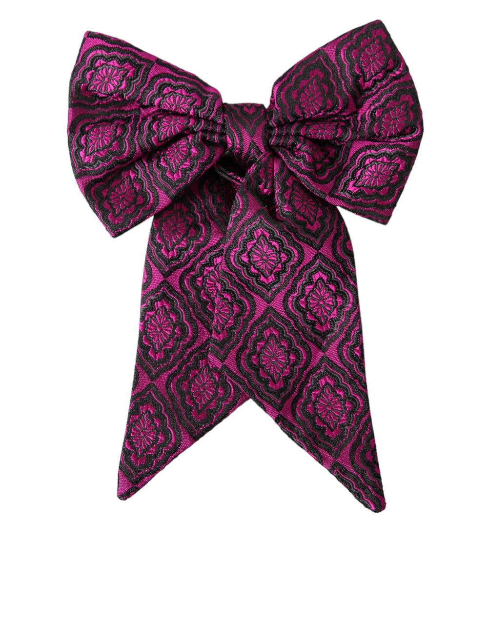 Dolce & Gabbana Purple Ribbon Silk Adjustable Neck Men Bow Tie - Neckties