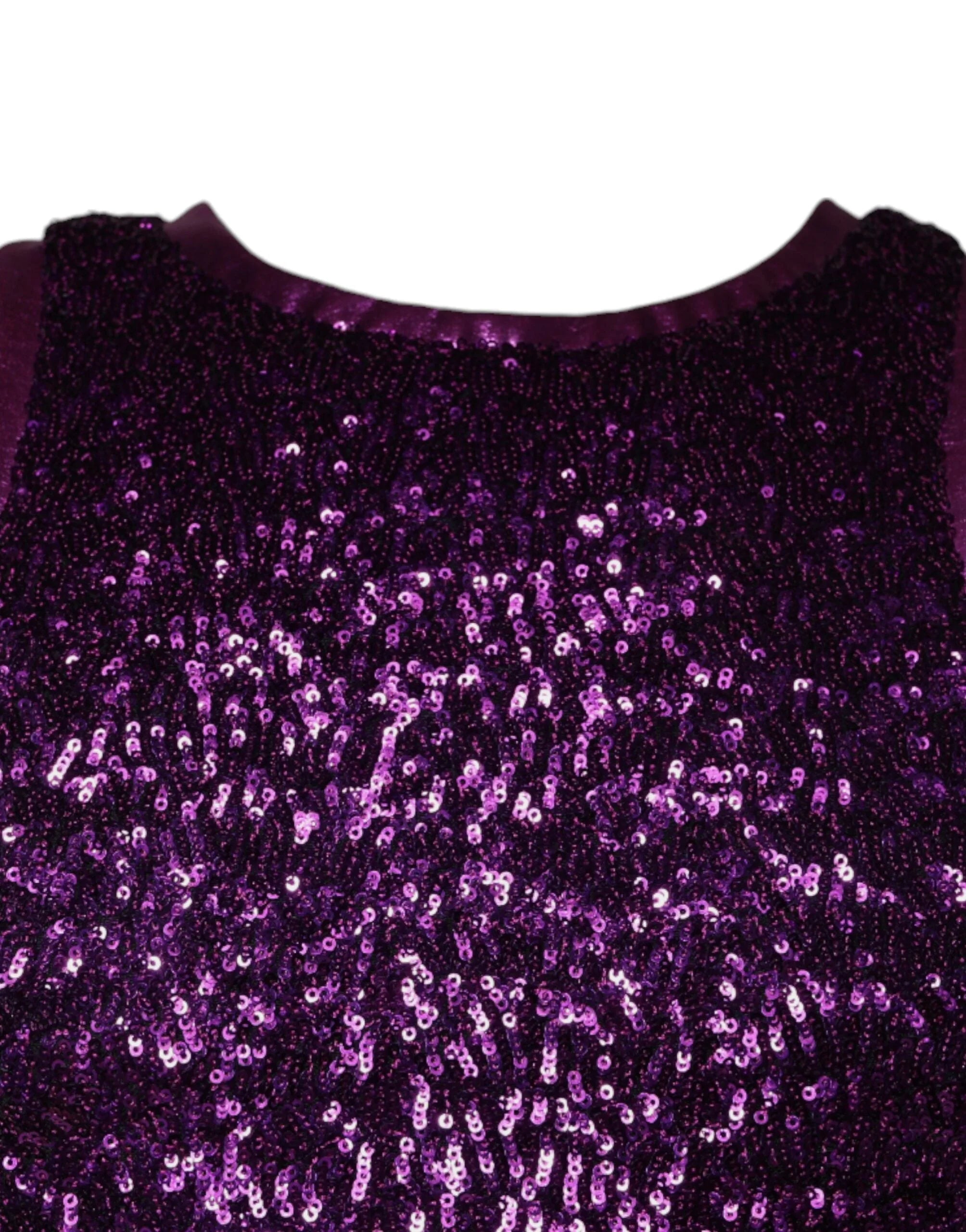 Dolce & Gabbana Purple Sequin Round Neck Sleeveless T-shirt - IT48 | M - Tank Tops