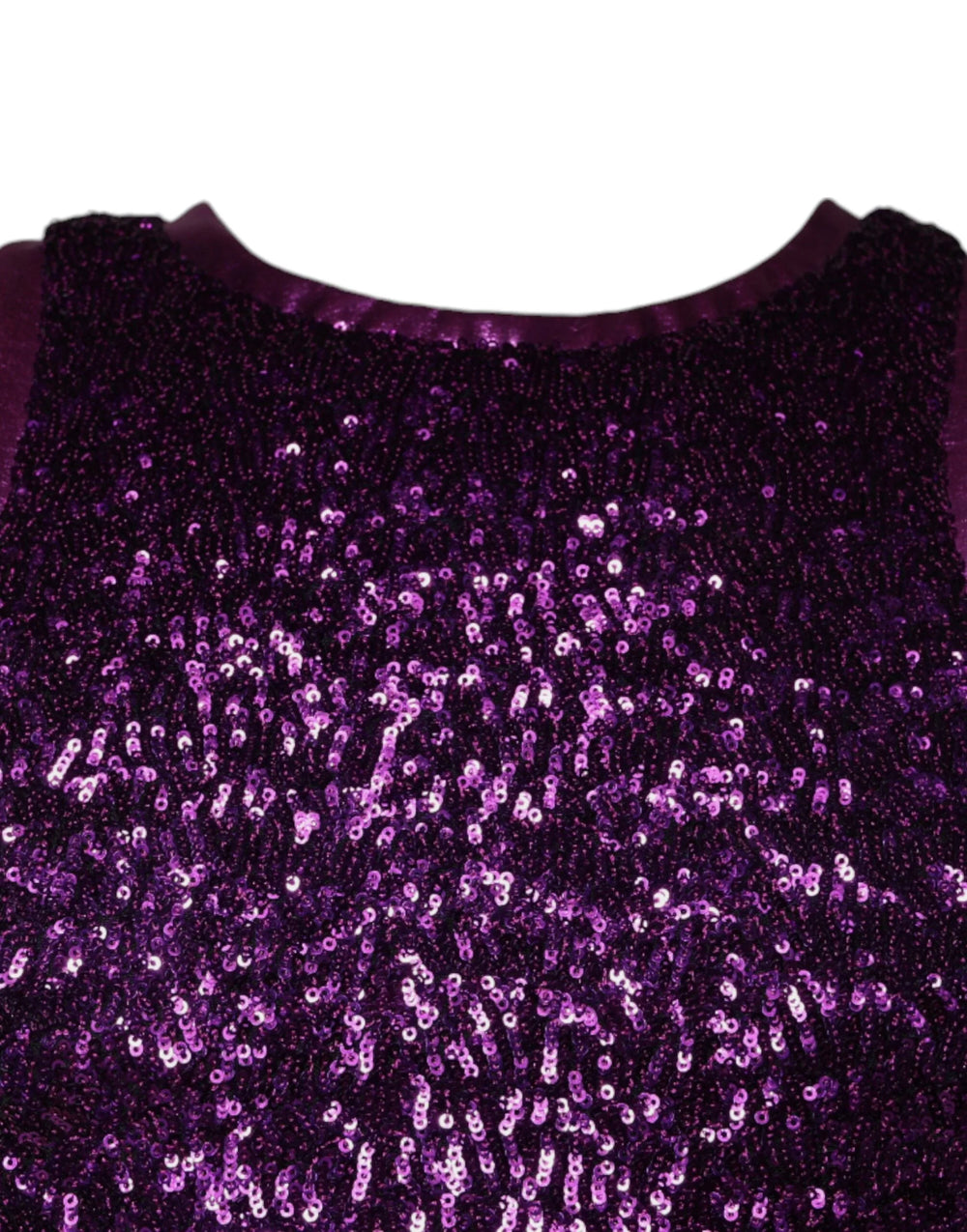 Dolce & Gabbana Purple Sequin Round Neck Sleeveless T-shirt - IT48 | M - Tank Tops
