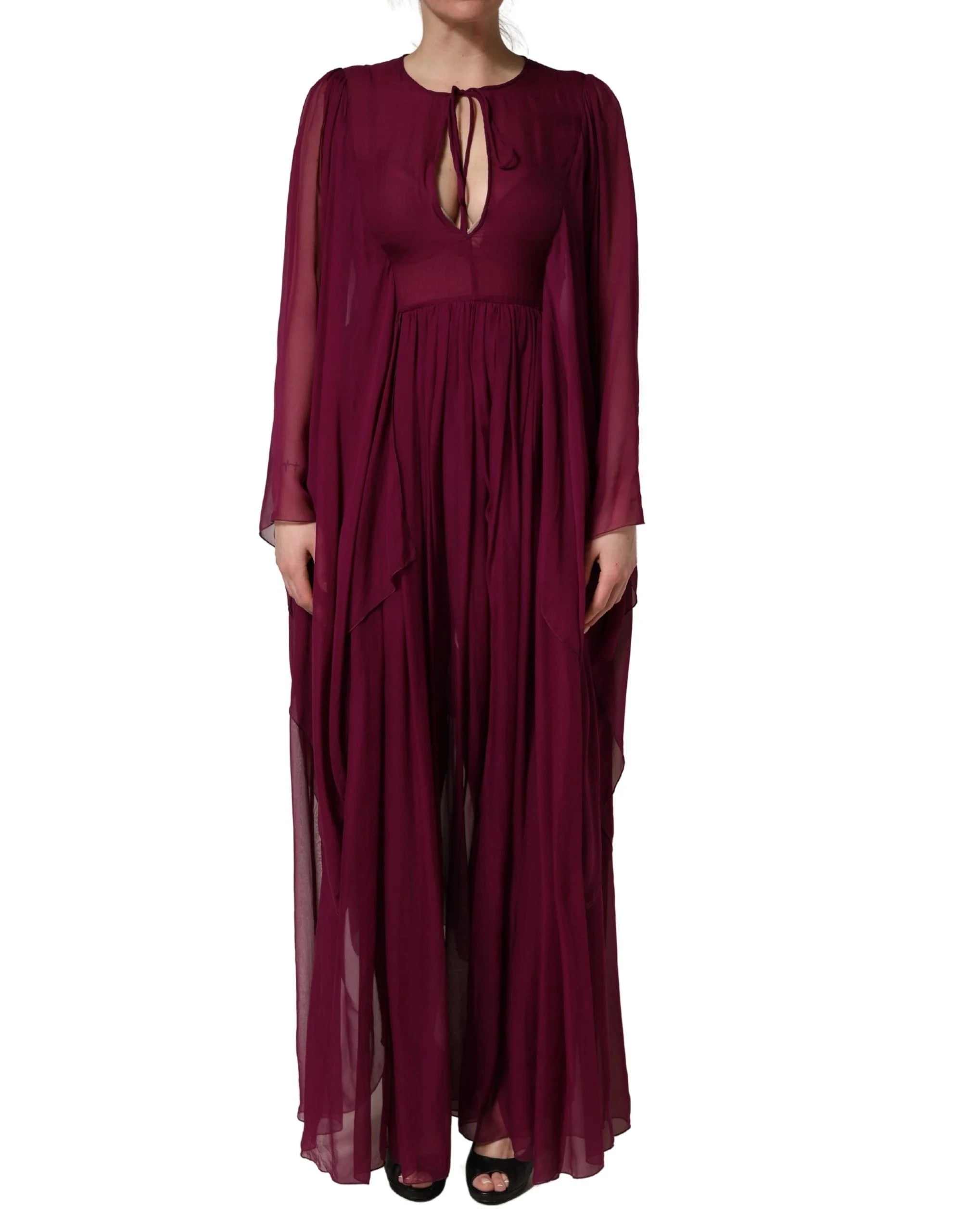 Dolce & Gabbana Violetti Läpikuultava Chiffon Silkkimekko - IT40|S