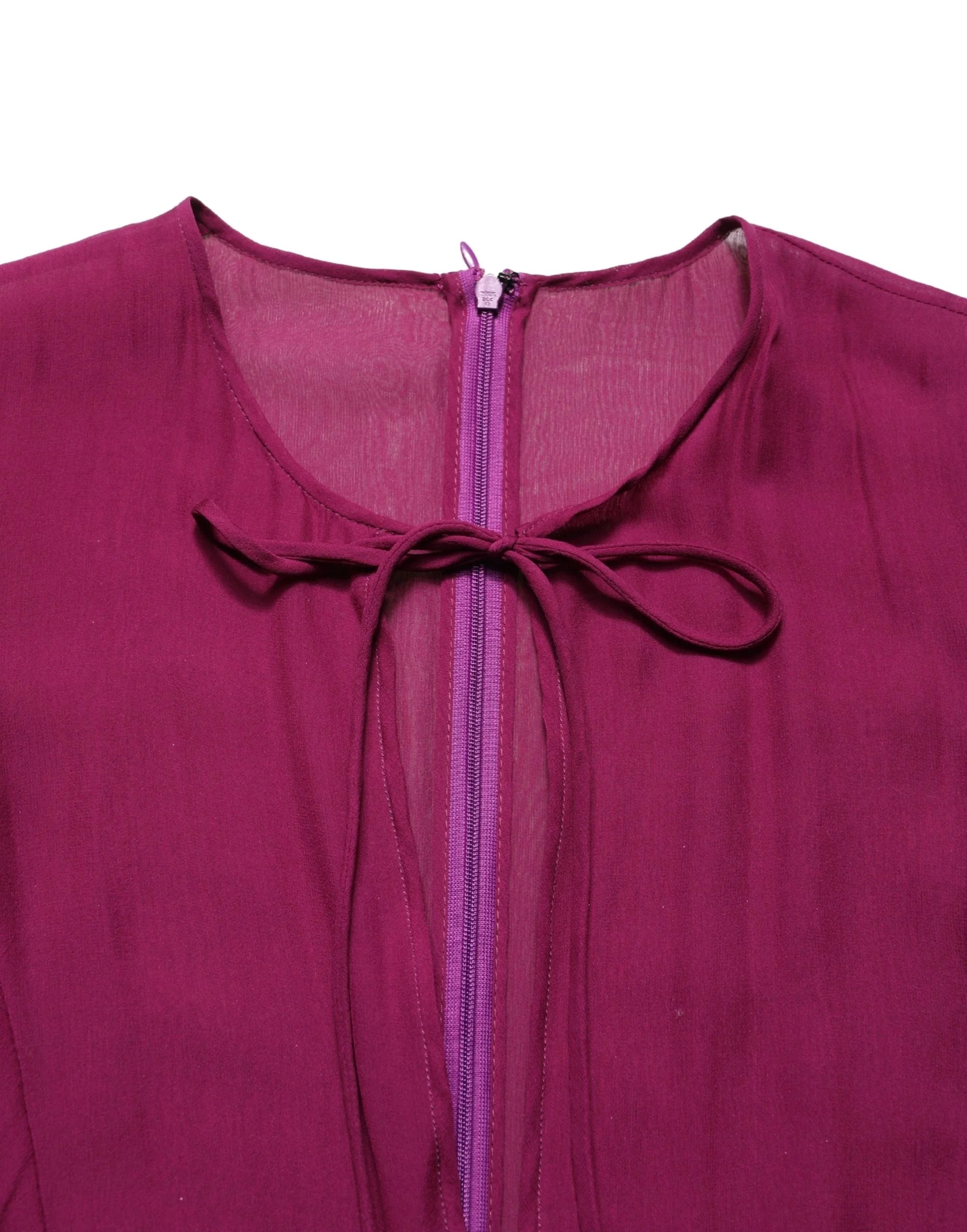 Dolce & Gabbana Violetti Läpikuultava Chiffon Silkkimekko - IT40|S