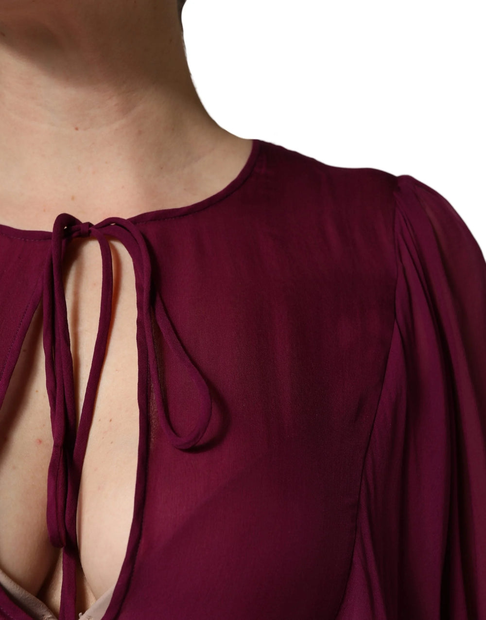 Dolce & Gabbana Violetti Läpikuultava Chiffon Silkkimekko - IT40|S