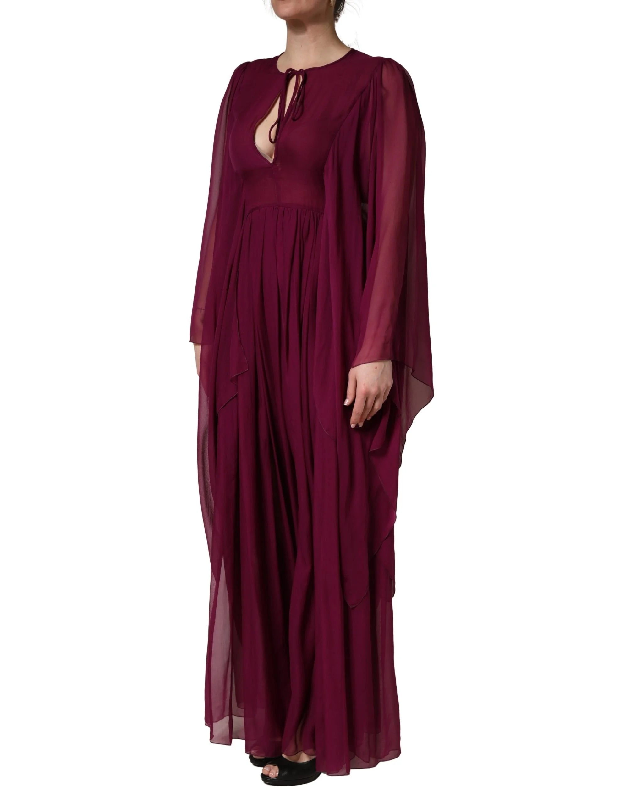 Dolce & Gabbana Violetti Läpikuultava Chiffon Silkkimekko - IT40|S