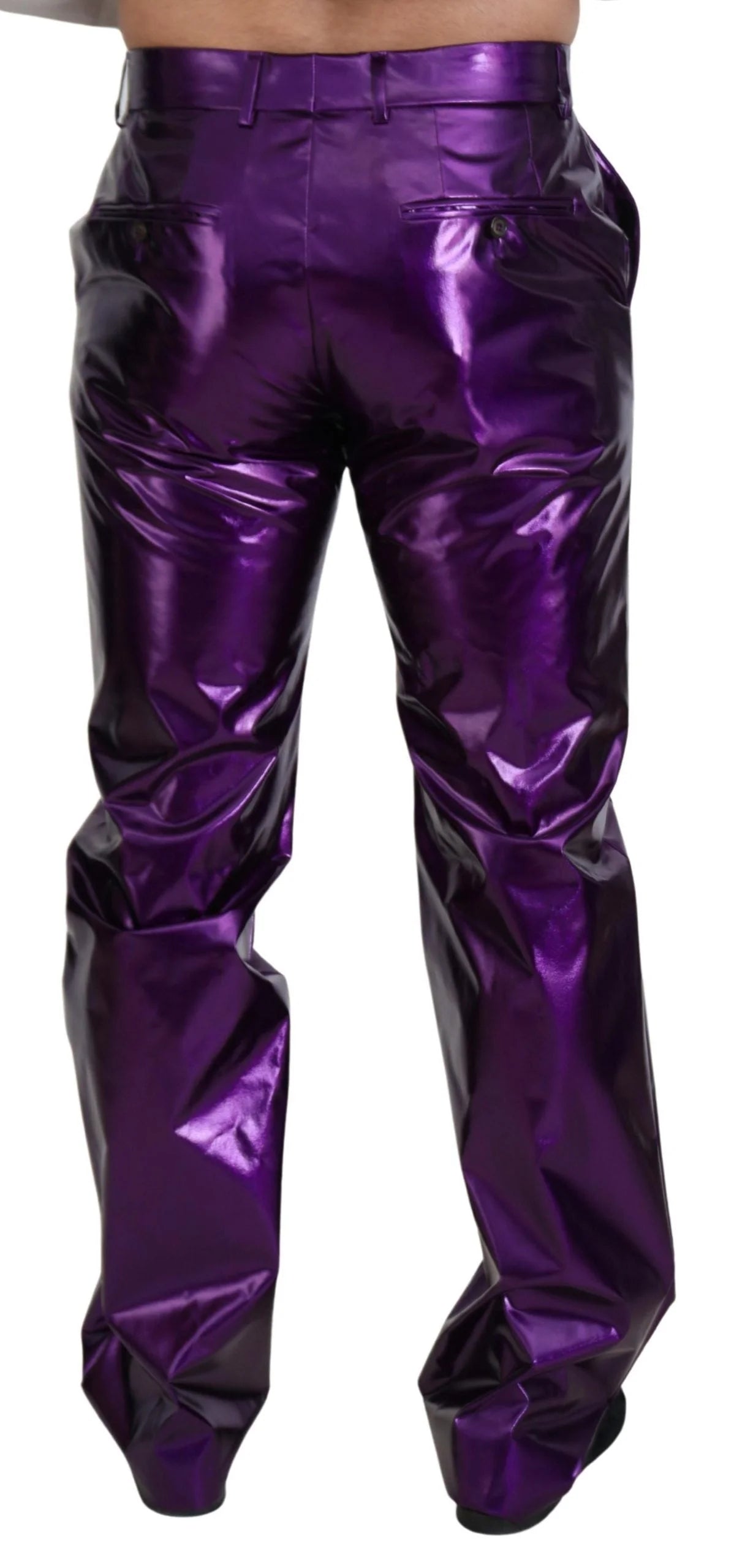Dolce & Gabbana Purple Shining Men Casual Pants - IT44 | XS - Trousers