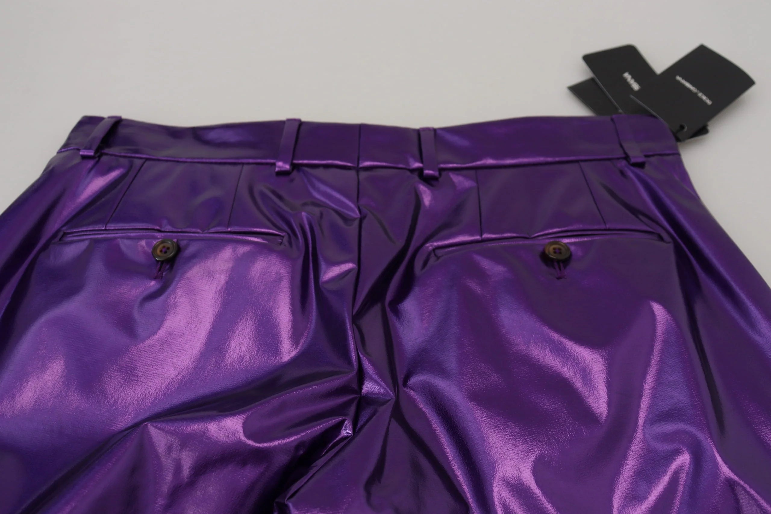 Dolce & Gabbana Purple Shining Men Casual Pants - IT44 | XS - Trousers