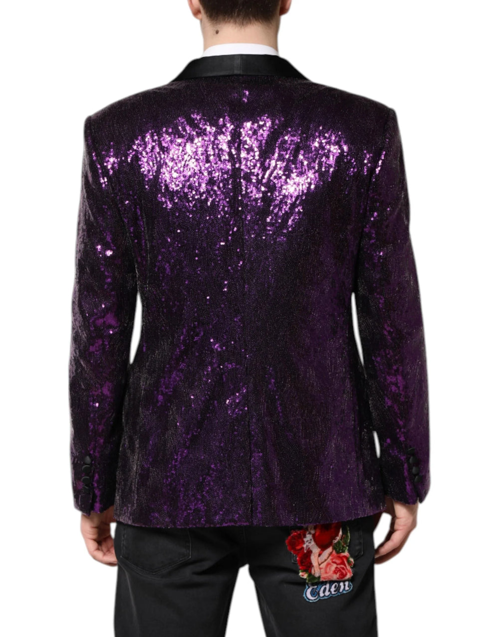 Dolce & Gabbana Purple SICILIA Sequin Embellish Coat Jacket - Sport Jackets
