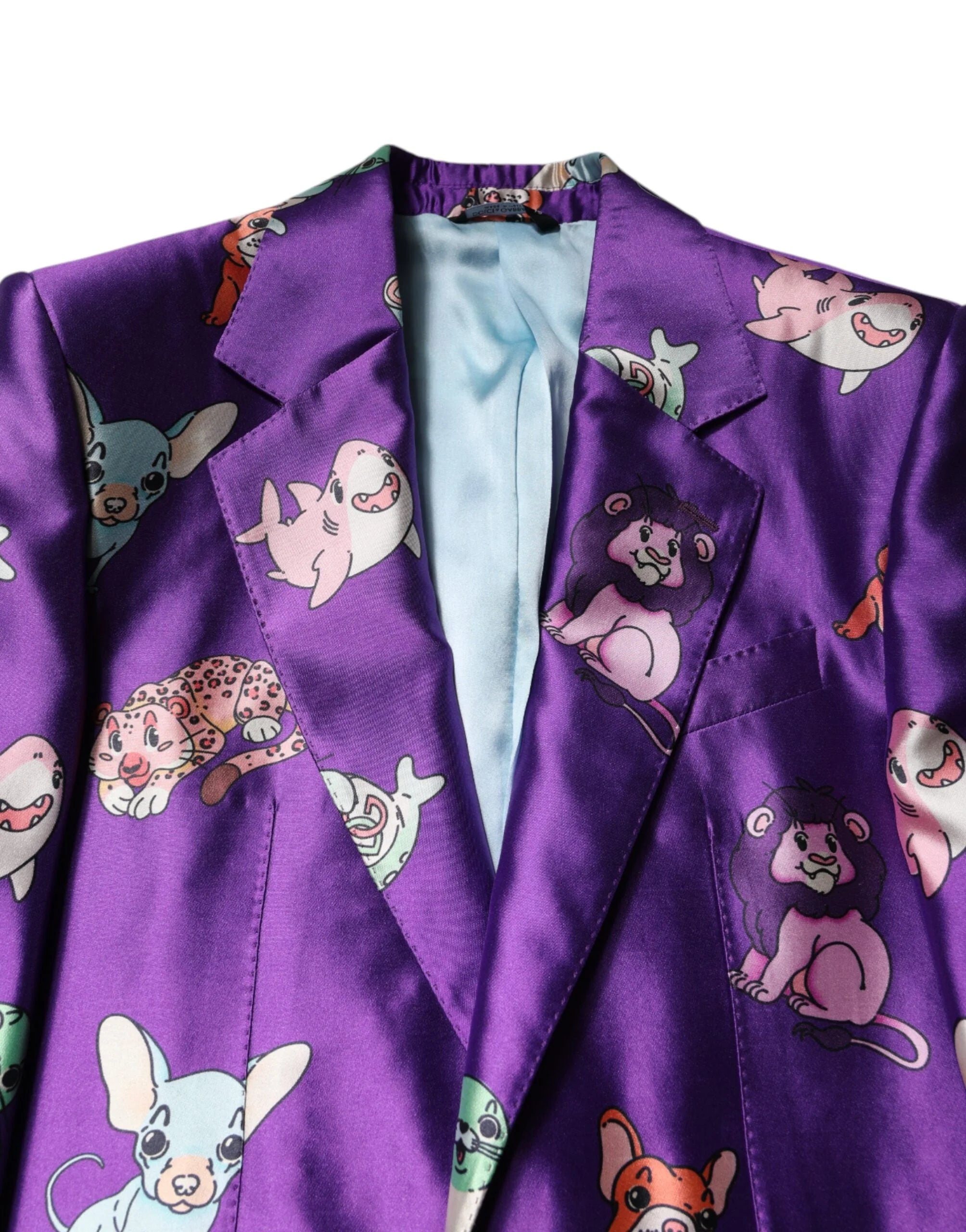 Dolce & Gabbana Purple Silk Animal Print 3 Piece Suit - IT48 | M - Pant Suits