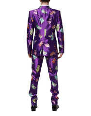 Dolce & Gabbana Purple Silk Animal Print 3 Piece Suit - IT48 | M - Pant Suits