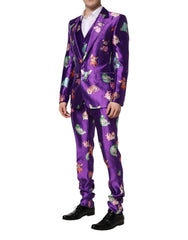 Dolce & Gabbana Purple Silk Animal Print 3 Piece Suit - IT48 | M - Pant Suits