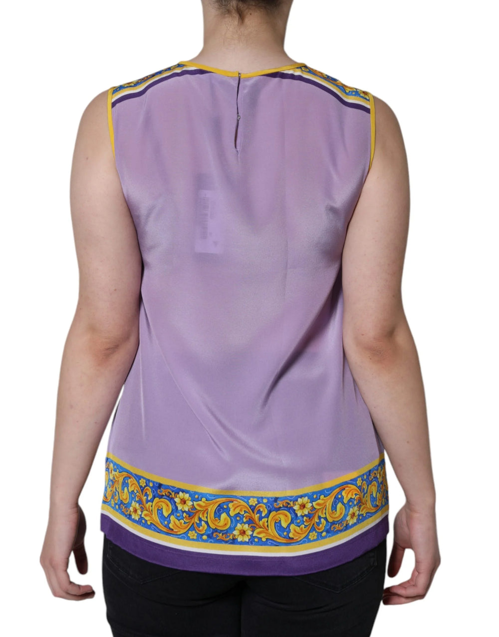 Dolce & Gabbana Purple Silk Caponata Siciliana Print Tank Top - IT40|S - Tank Tops