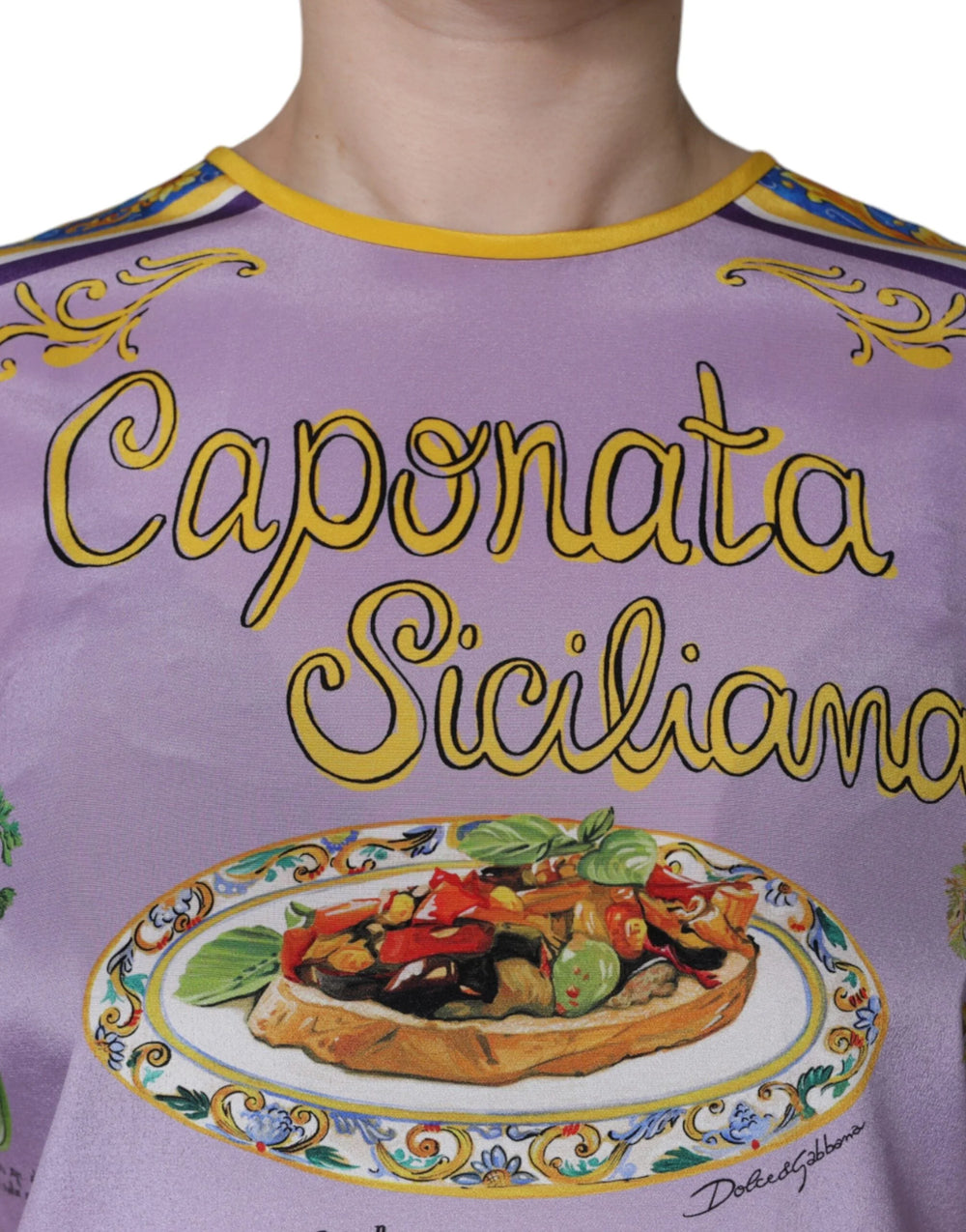 Dolce & Gabbana Purple Silk Caponata Siciliana Print Tank Top - IT40|S - Tank Tops