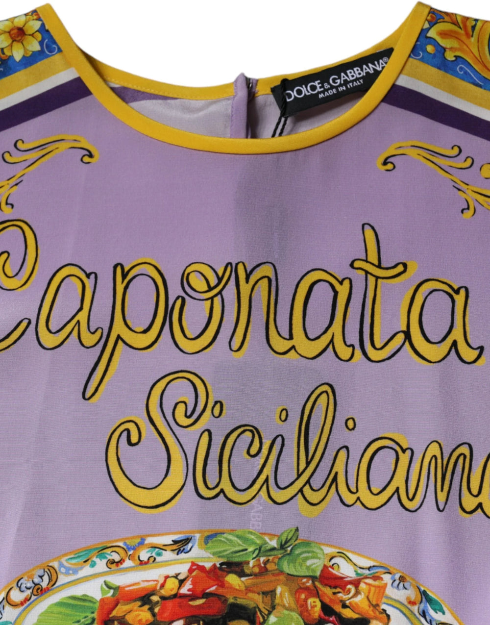 Dolce & Gabbana Purple Silk Caponata Siciliana Print Tank Top - IT40|S - Tank Tops