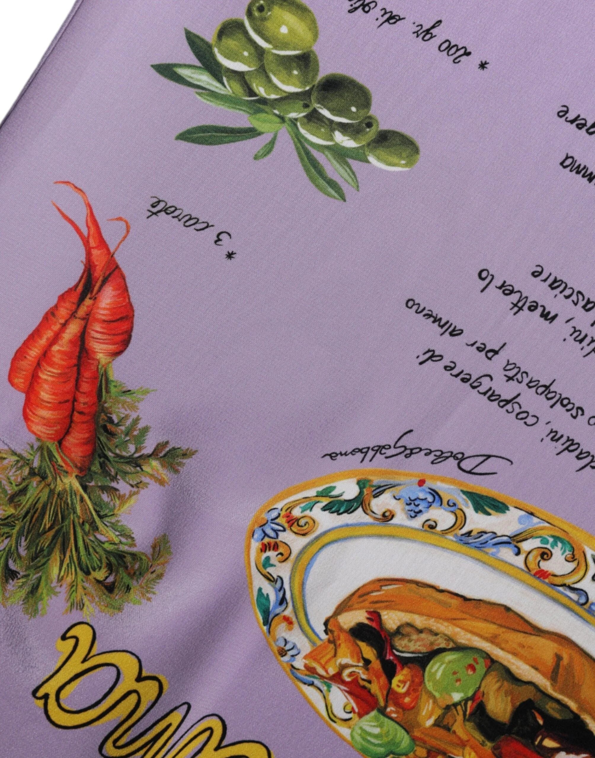 Dolce & Gabbana Purple Silk Caponata Siciliana Print Tank Top - IT40|S - Tank Tops